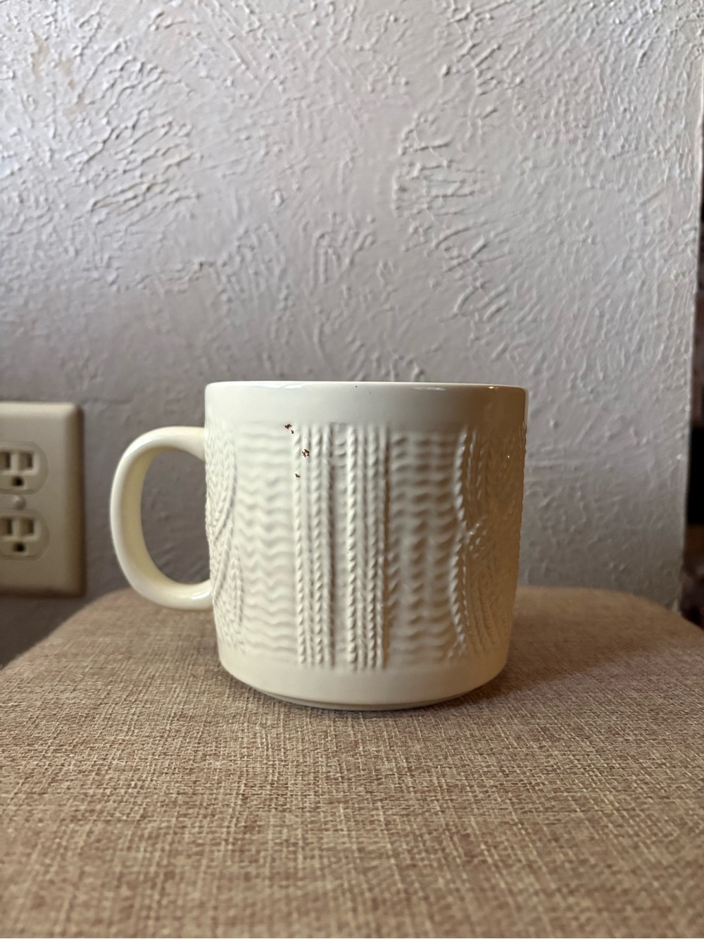 Cream Textured Ceramic Coffee Mug - Home Dining